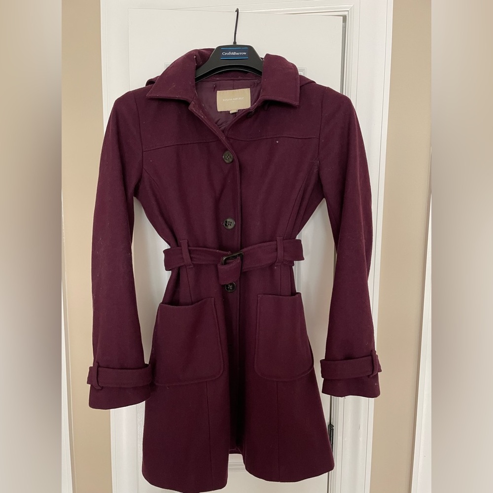 Wine Purple Banana Republic Coat